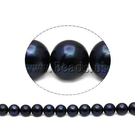 Free shipping!!!Round Cultured Freshwater Pearl Beads,Wedding, natural, blue, AAA, 11-12mm, Hole:Approx 0.8mm, Length:15.5 Inch