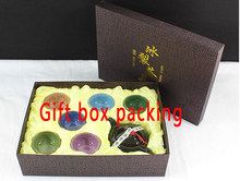 7pcs Kung Fu Tea Set Taiwan Crackle Glaze 6 Tea Cups and 1 Tea Pot Ceramic