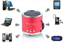 For iphone Samsung Htc tablet Computer Amplifier Speaker USB Micro SDTF Card New Style of High Quality Mini Aluminum Speaker Z12