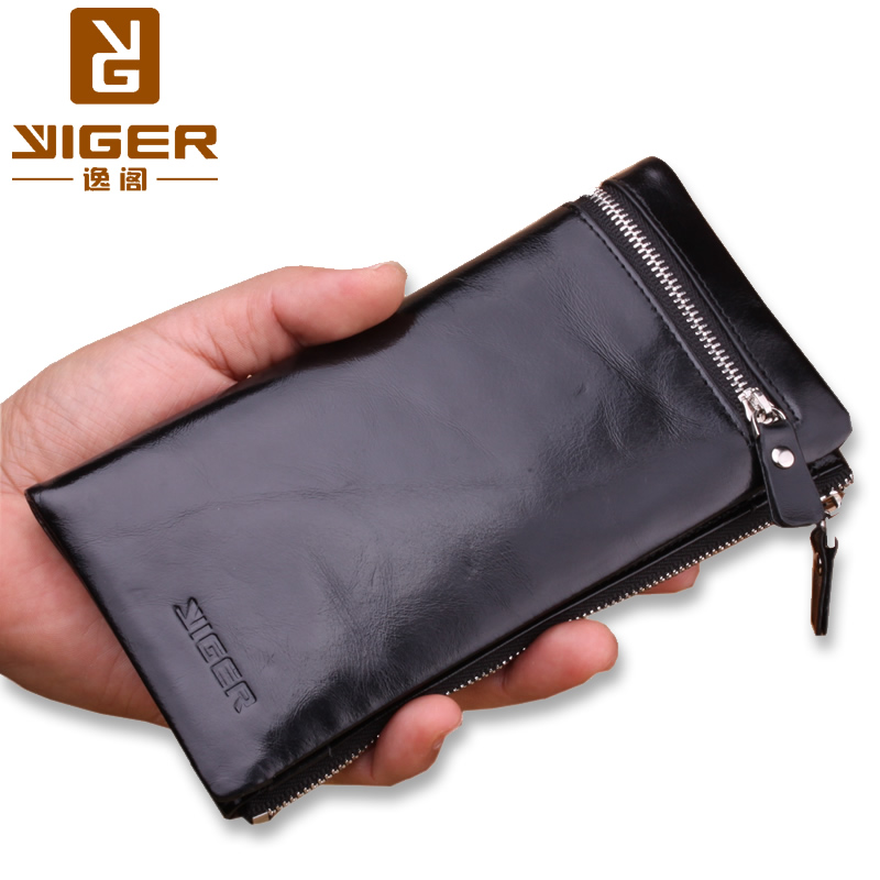 2014 new men  wallet long design wallet clutch male wallet genuine leather mobile phone bag  money clip