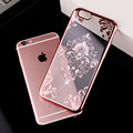 Transparent TPU Silicone Flower Soft Back Cover Case For Apple iPhone 5S SE 6 6s Plus
