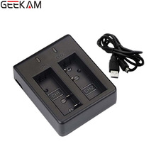 GEEKAM Original SJCAM Battery Dual Double Charger USB Cable For SJ4000 SJ4000 Wifi Sj4000 Plus Sport Action Camera Accessories