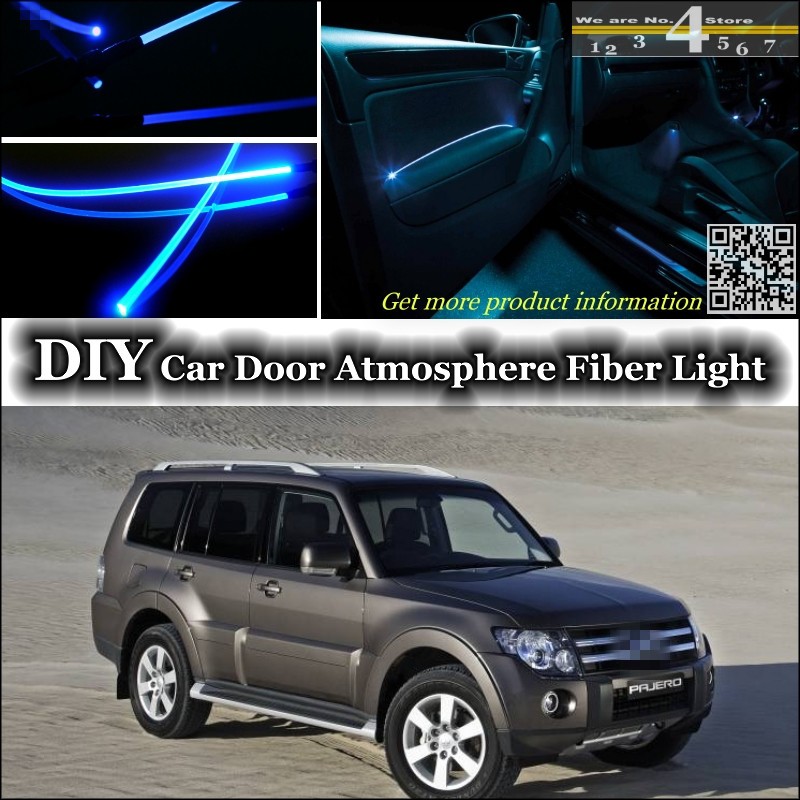interior Ambient Light Tuning Atmosphere Fiber Optic Band Lights For Mitsubishi Pajero Inside Door Panel illumination Tuning