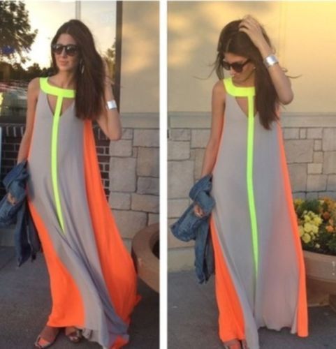 New-Womens-Ladies-Boho-Sexy-Summer-Beach-Evening-Party-Long-Maxi-Chiffon-Dress