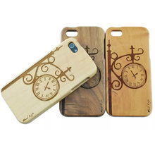 Street lamp Clock style Watch Traditional Bamboo Sculpture Wood phone Case Covers For iphone 5 5S 5G 6 6s 6 plus case ESJK1332