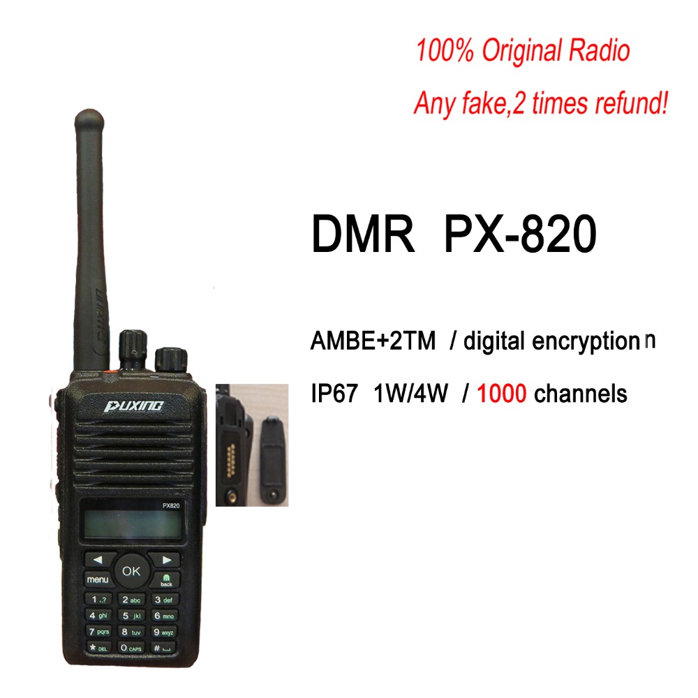 Puxing dmr  px-820 ambe + 2tm ip67   136 - 174     