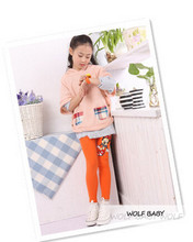 Retail 2 7years 6 color footless girls cartoon pattern leggings kid pants clothing kids children s