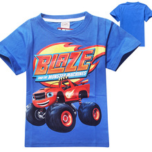 Blaze Monster Machines Clothing Children T Shirts Fit 2015 Summer Boys Kids Short Sleeve Tees Cotton Baby Clothing Boys T-Shirts