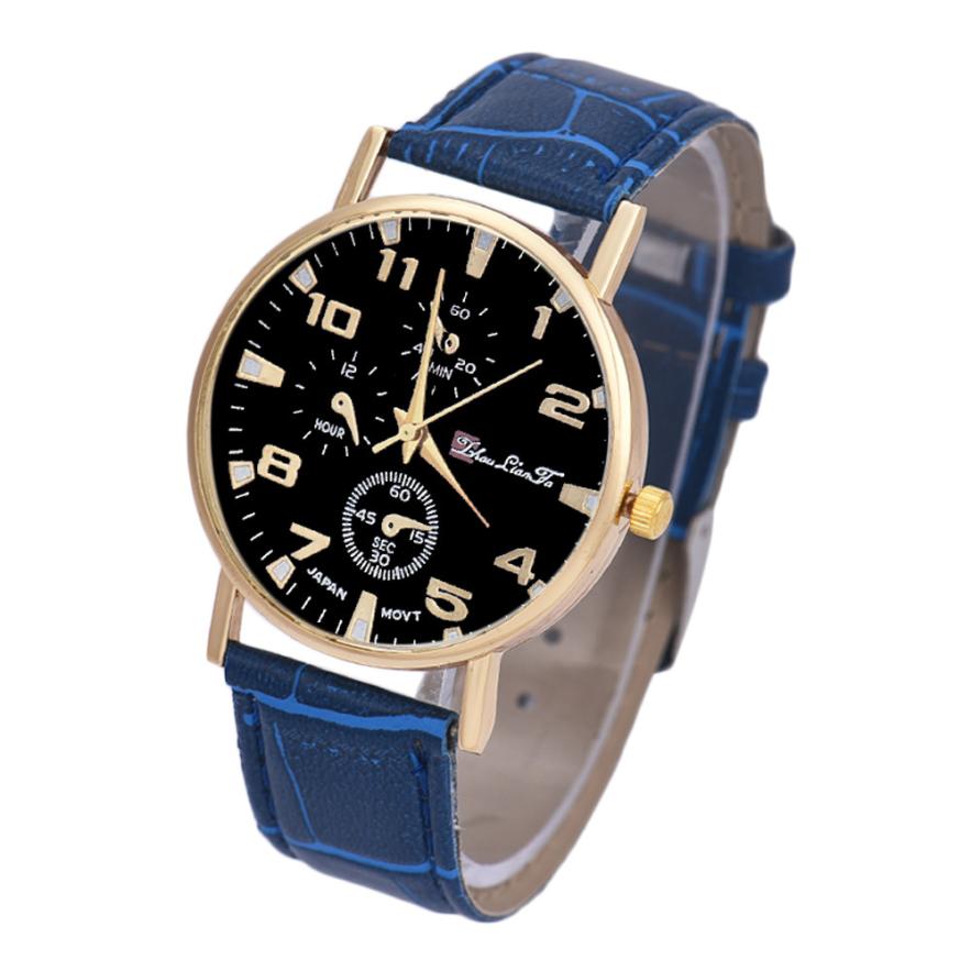 Business Watches For Unisex Leather Band Analog Quartz Business Men Women's Analog Bracelet Wrist Watch