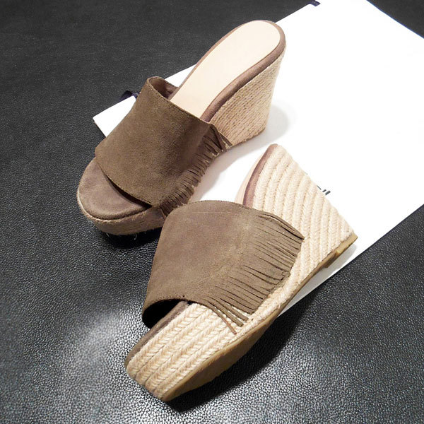 Women-Sandals-Tassel-Wedge-Shoes-Open-Toe-Women-Hemp-Rope-Slides-Women ...