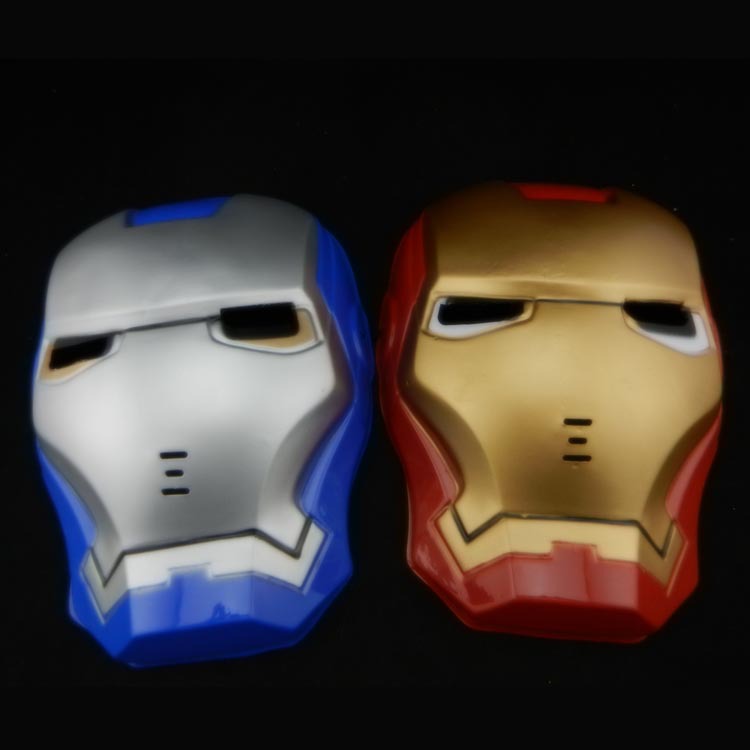 Cosplay Iron Man Plastic Full face Mask Halloween Make up Toy for Kids