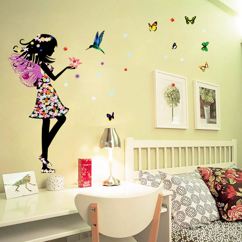 Free Shipping Beautiful Butterfly Elf Arts Wall Sticker For