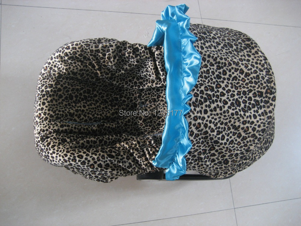 baby car seat cover leopard print blue satin ruffle 100 baby car seat cover leopard print blue satin ruffle 100