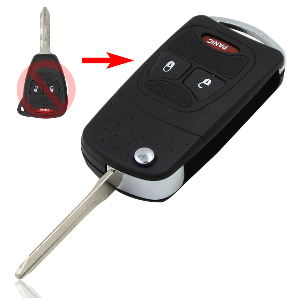 Modify 3 Buttons 2+1 Buttons Remote Uncut Flip Folding Key Shell Case Fit For Chrysler D-odge