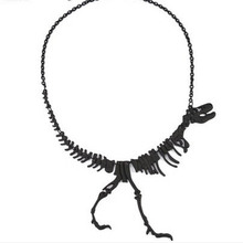 2015 Fashion Jewelry Gothic Tyrannosaurus Rex Skeleton Dinosaur Pendant Necklace Gold Silver Chain Choker Necklace For