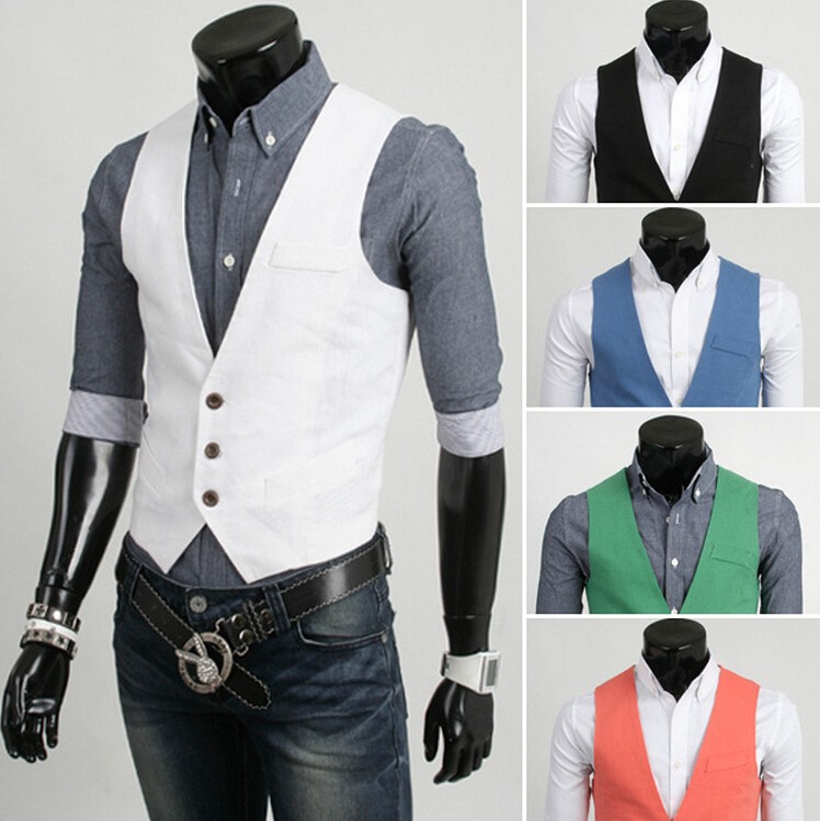 Terno Masculino Men Suit Vest 2015 Fashion Spring Dress Men\'s Business Slim Fit Tuxedo Waistcoat Gilet Colete Masculina