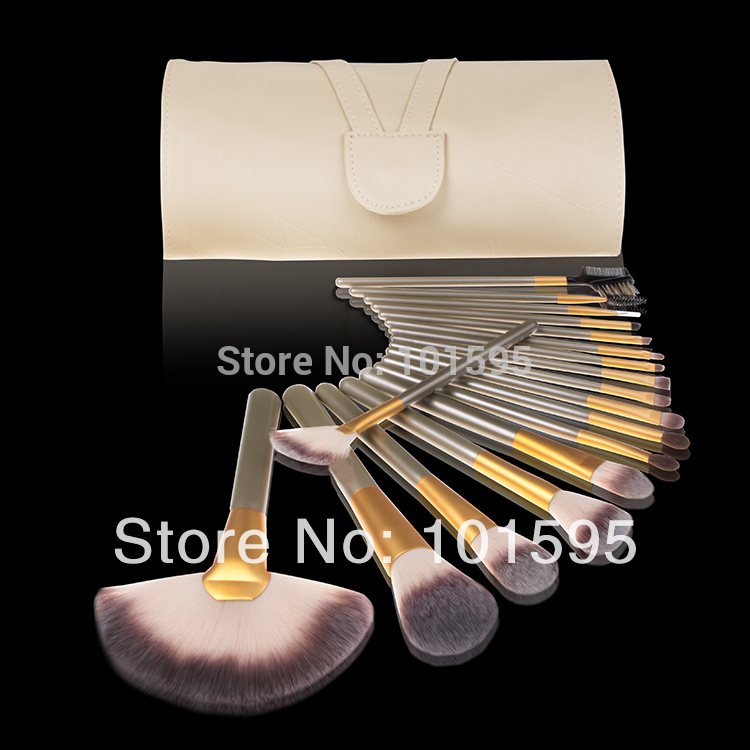 New 18pcs Cosmetic Brush Set 18 PCS golden Makeup Brushes Kit Foundation Eyeshadow Brush Set With