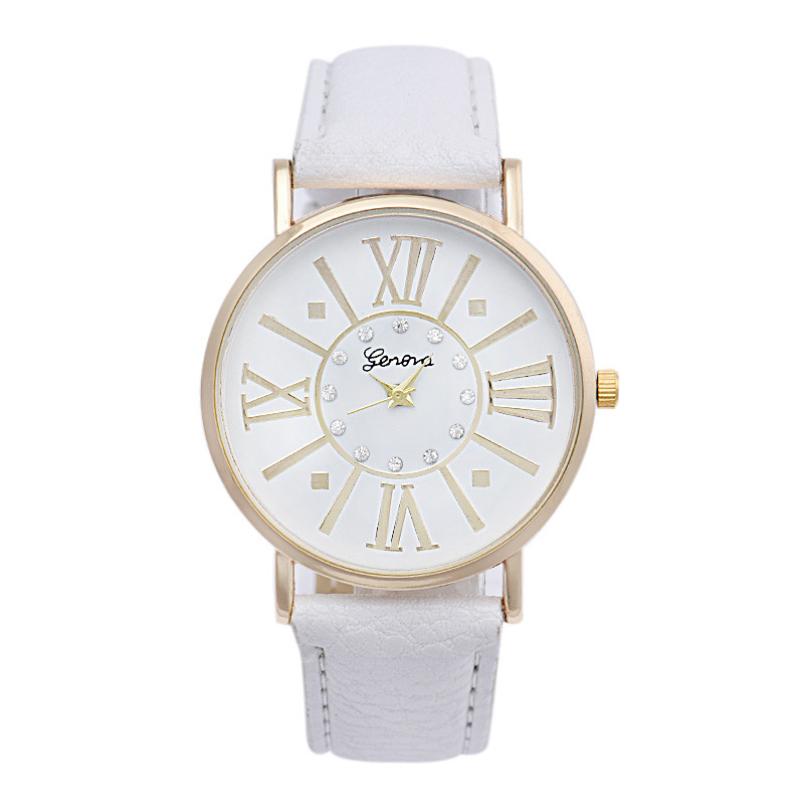 JECKSION orologio donna Women Diamond Roman Numerals Leather Watch Quartz WristWatch Watches women geneva watches