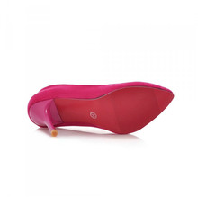 Red Bottom High Heels Ladies Shoes Flock Pointed Toe Women Pumps Shoes Woman Red Sole High