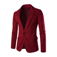 2016 Hot Selling New Brand Clothing Spring One Button Men Blazer Slim Fit Costume Homme Suit Jacket Masculine Blazer 8 Color