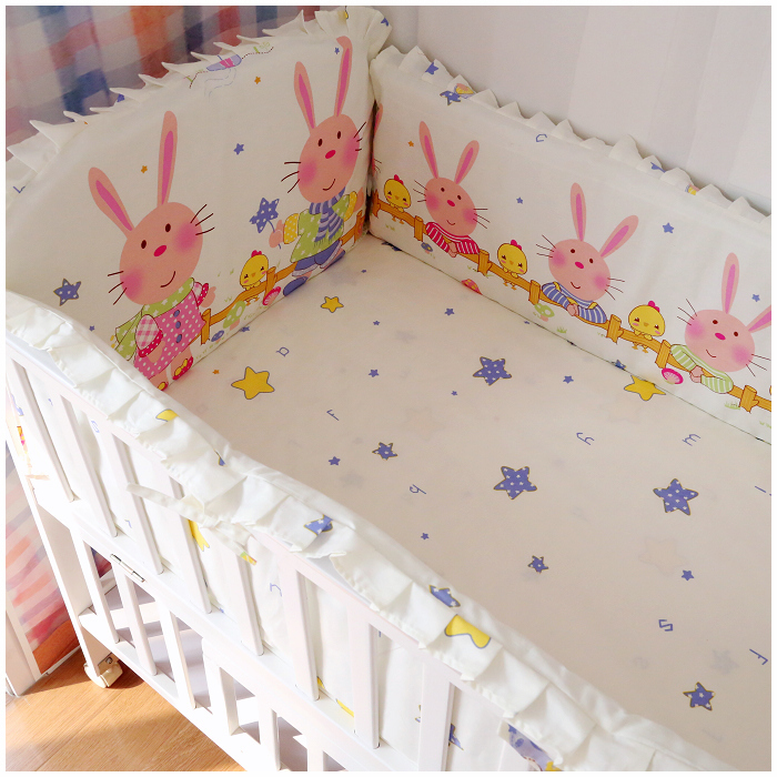 Promotion 6PCS 100 cotton baby bedding sets crib bedding sets for crib set bumper sheet pillow