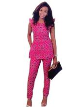 Women 2 Piece Pants Sets Afrikaanse Jurken Women Two Piece Outfits Pants African Women Clothing Plus Size Custom BrandWY517