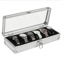 6 Grid Insert Slots Jewelry Watches Display Storage Box Case Aluminium Watch Box Jewelry Decoration Hot!