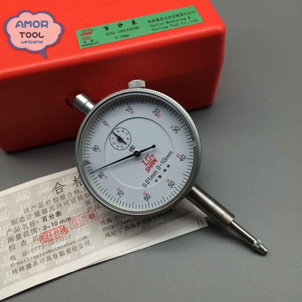 Dial indicator reloj comparador 0-10/0.01mm dial gauge with ear bore gauge table of measures ISO9001