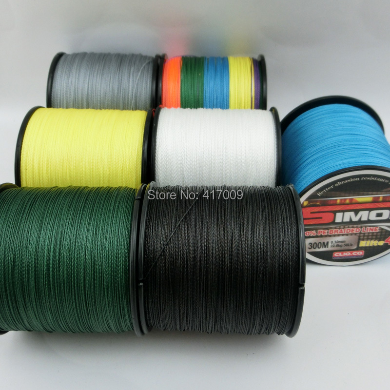 2015 New Simon Brands Multifilament PE Braided Line 100meters Super Strong fishing line 4 Stands 10LB