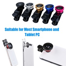 Detachable Universal 3in1 Clip Lens Kit 180 Degree Fish Eye +Wide Angle +Macro Lens for iPhone 6/6 Plus/Huawei/Lenovo Smartphone