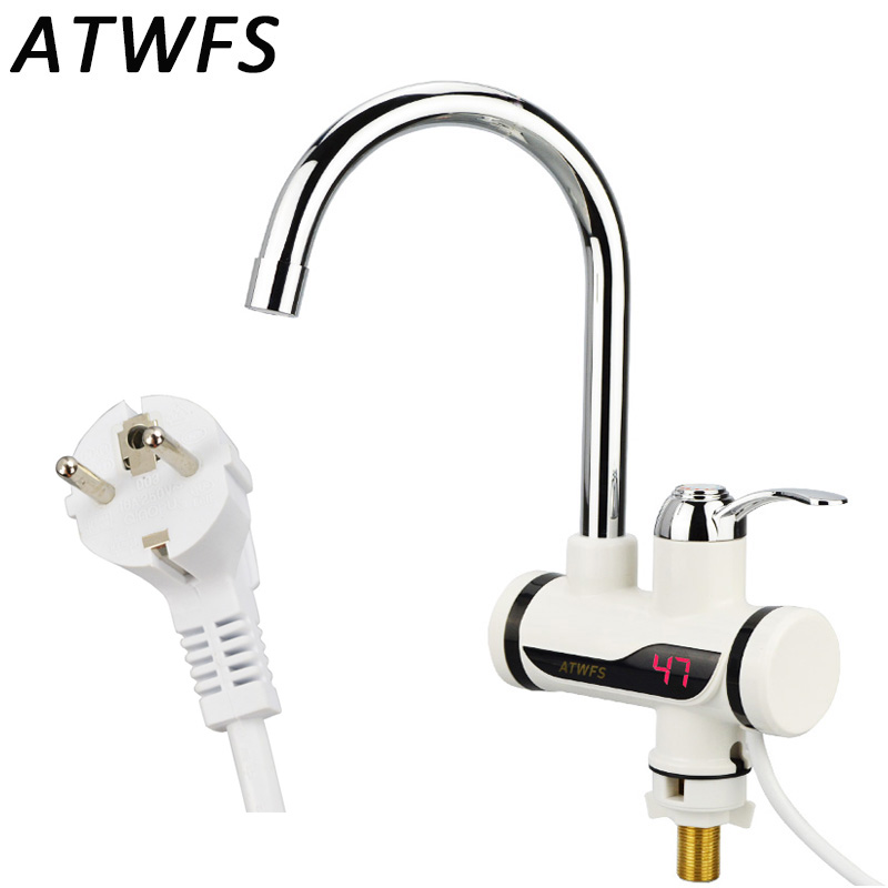 ATWFS Electric Water Heater Tap Instant Hot Water Faucet Heater Cold Heating Faucet Tankless Instantaneous Water Heater Kitchen