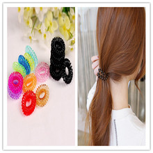 Fashion Multi color Plastic Invisibobble Traceless Elastic Hair Bands Ring Shaped Telephone Line Hair Jewelry For