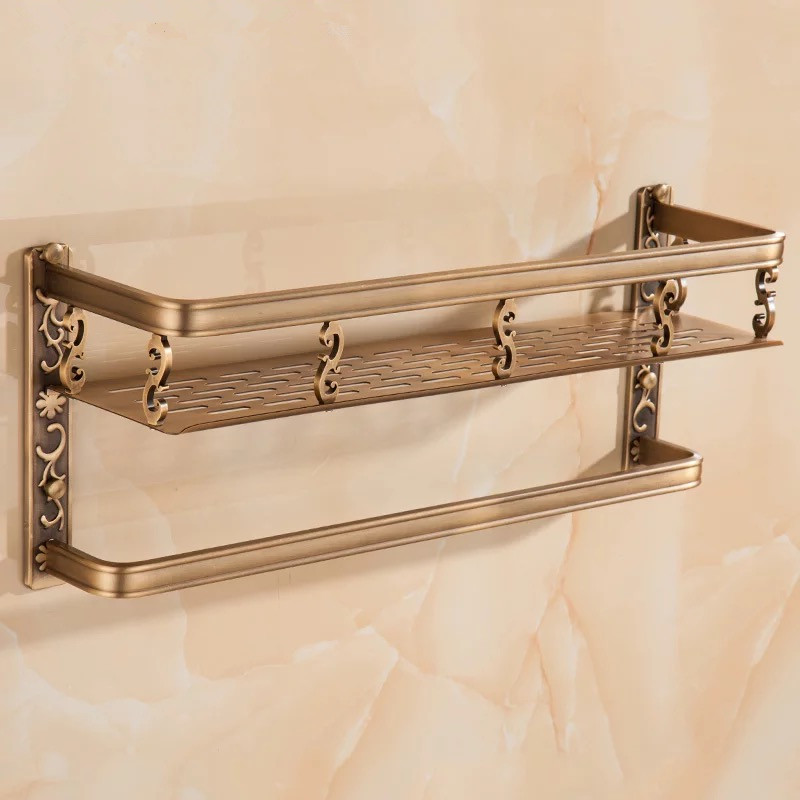 Description Picture 4 of itemBathroom shelf 50cm length antique aluminum bathroom corner shelf bathroom holder shower room basket bathroom accessories MH8510