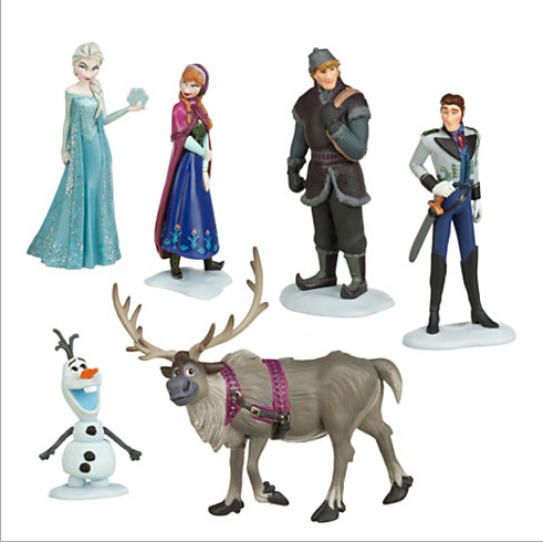 [2014 new]Frozen Figure Play Set Anna Elsa Hans Kristoff Sven Olaf 6pcs/set  high quality classic toys[Free shipping]
