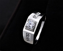 Big Promotion 100 925 Sterling Silver Men Luxury 6mm 0 85ct CZ Diamond Engagement Rings For