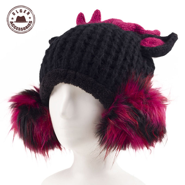 Beanie Girl Ball Deer hats For Horn Ear  Warm Flaps Fashion.jpg with And Hats ear beanie flaps