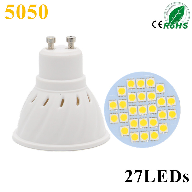5050 Chip 27LEDs Lampada LED Spotlight GU10 220V Lamparas Candle Chandelier Bombillas LED Lamp E27 220V MR16 Spot LED Bulb Light