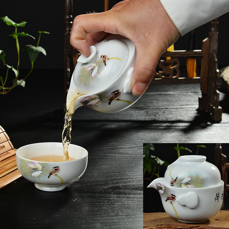 2015 Limited Gaiwan Yixing Teapot And White Porcelain Quik A Pot Of Cup Of Portable Personal