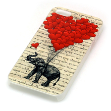 Animal Vintage Draw Elephant Love Accessorie Skin Custom Print Hard Plastic Mobile Protect Case Cover For