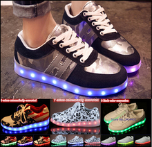 7 Colors LED luminous shoes unisex sneakers men & women sneakers USB charging light shoes colorful glowing leisure flat shoes