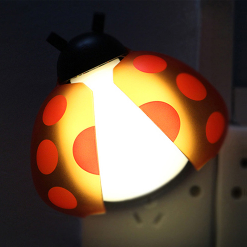 1pcs Cute Sound and light Controlled Intelligent Beetles Shape Lamps Bedroom Bathroom Baby Room Night light HomeDecor Light