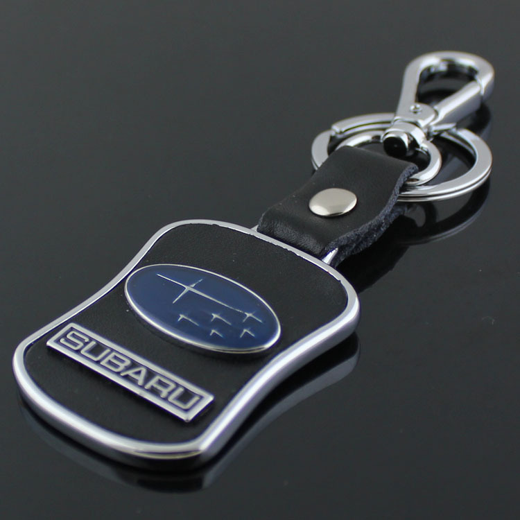 Leather Key Ring For Subaru Keychain Car Logo Key Chain Keyring Auto