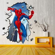 3D Spider – Man wall sticker Children’s bedroom background personalized fashion removable home decor environmental protection