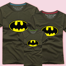 Men Women Couple Matching Outfits Dad Boys Cotton T Shirts Kids Batman Tee Shirts Children Summer T-shirts Tops Family Clothing