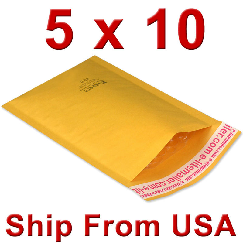 UPS Free shiping (300+60)pcs/case 00 5x10 [102mm"x204mm"] KRAFT BUBBLE