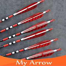 31 Carbon Arrow 12pcs Turkey Feathers Carbon Shaft Compound Bow Arrow With Replaceable Arrow Head For