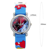 1Pcs Dark Blue Spiderman Wrist Watch 3D Cartoon Silicone Childrens Boys Sports Cool Quartz Casual Watch