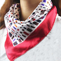 Essential Hot Satin Silk Square Scarf Women Fashion Four Seasons Rainbow Lattice Silk Satin Scarves