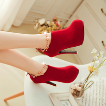 New Fashion Women Pumps Sexy Round Toe Thin High Heels Shoes Woman Autumn Winter Zipper Flock