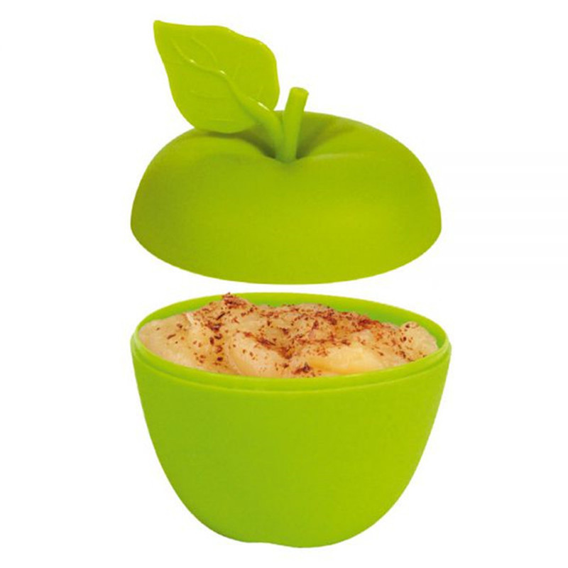 100 Food Grade Silicone Apple Shaped Fruit Cooker Food Storage Box